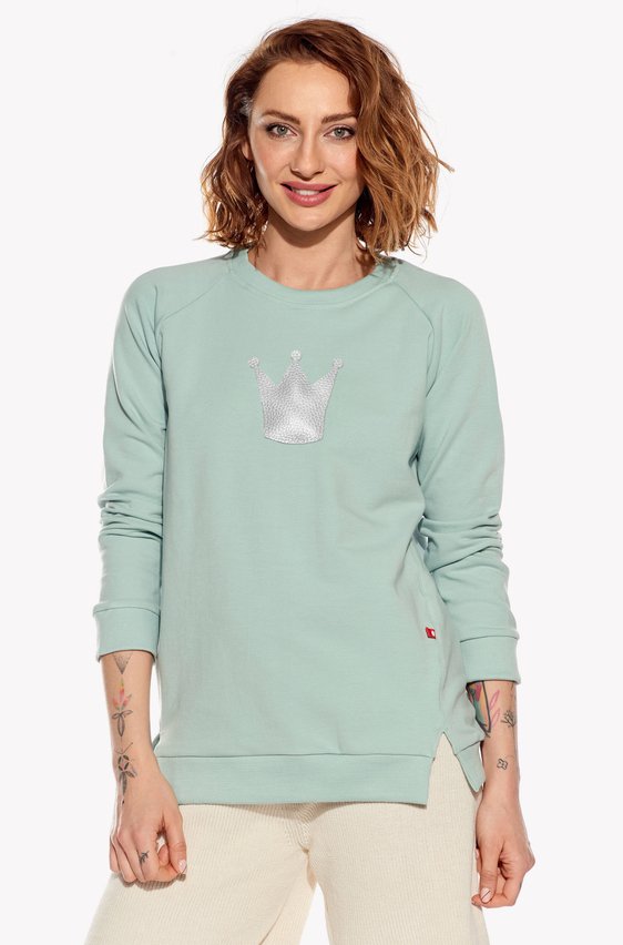 Kapucnis pulóver koronával