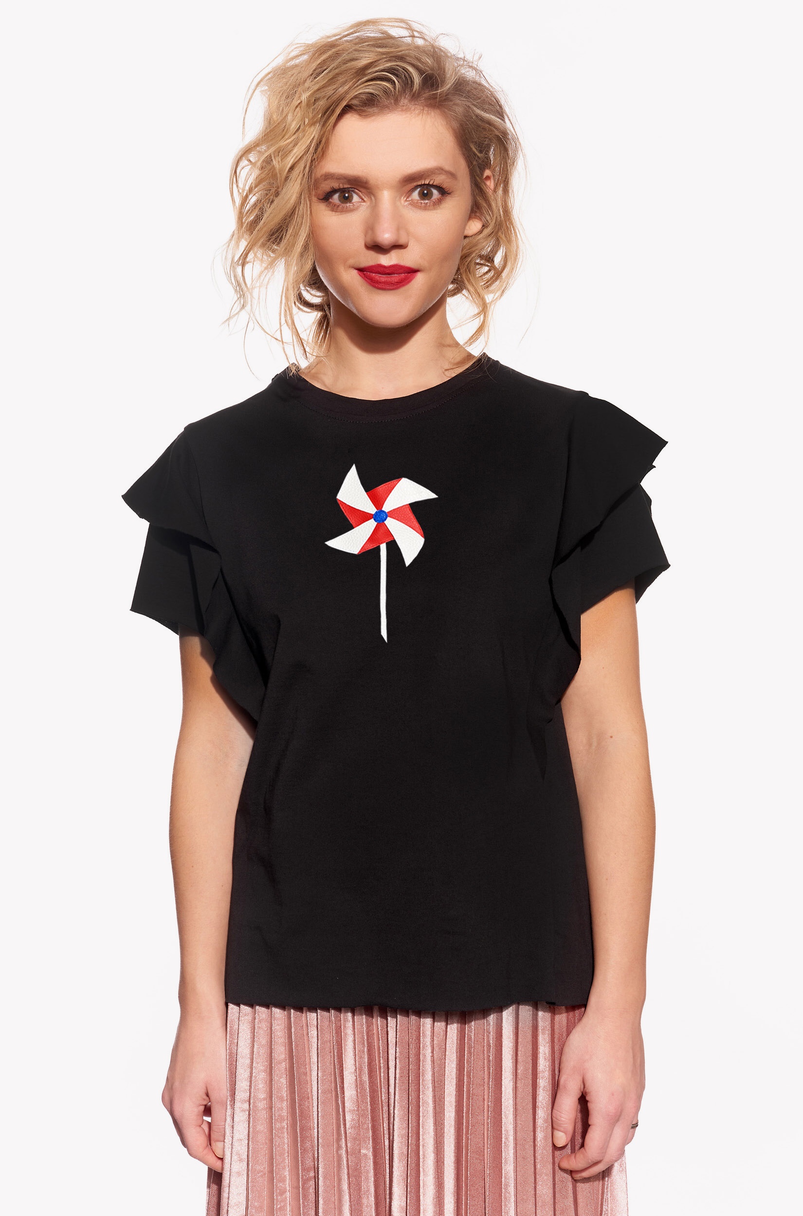 Shirt with paper propeller