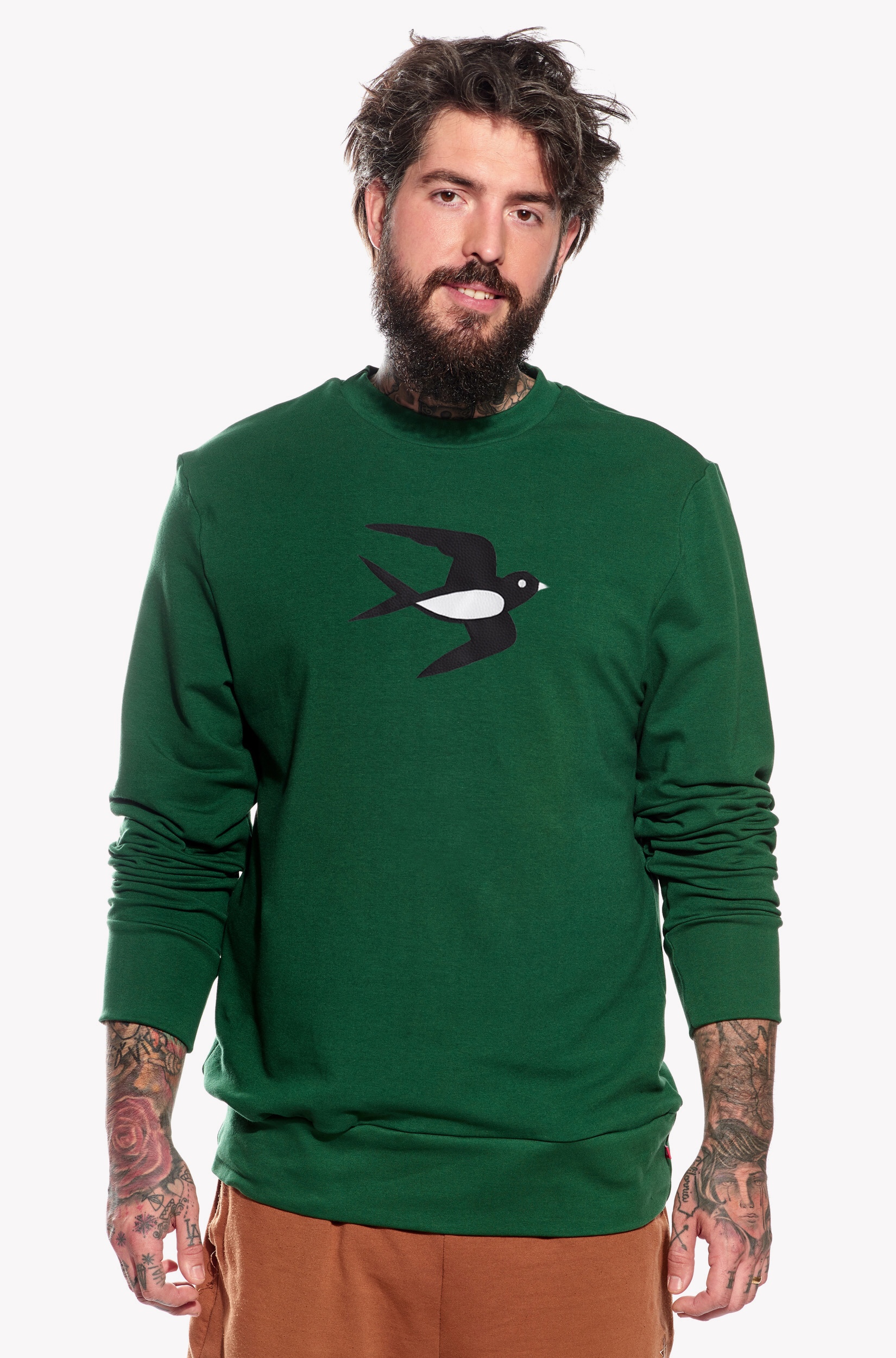 Hoodie with swallow