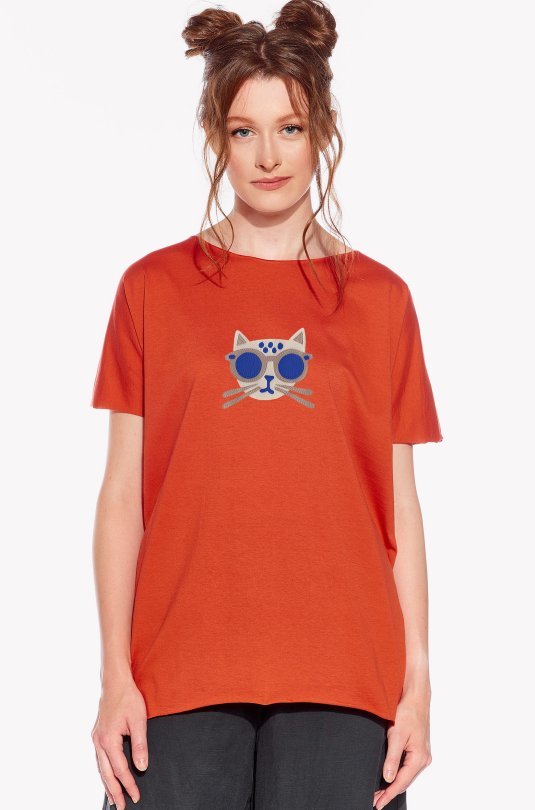 T-Shirt Katze mit Sonnenbrille